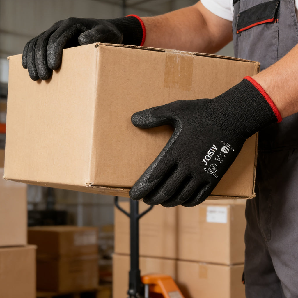 Gants de travail respirants en maille enduite à sans couture (modèle 2)