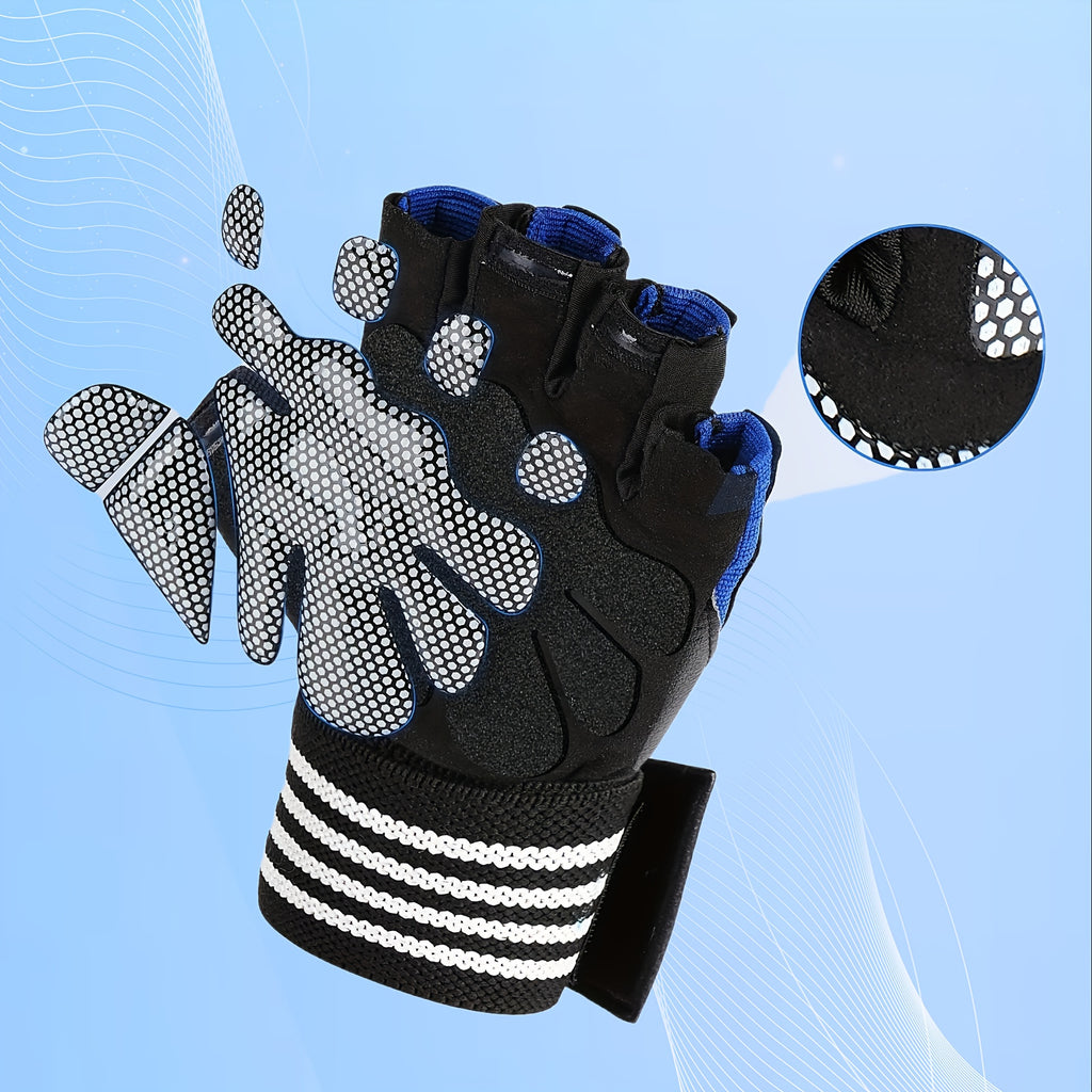 Gants de musculation antidérapants rayés à picots en maille