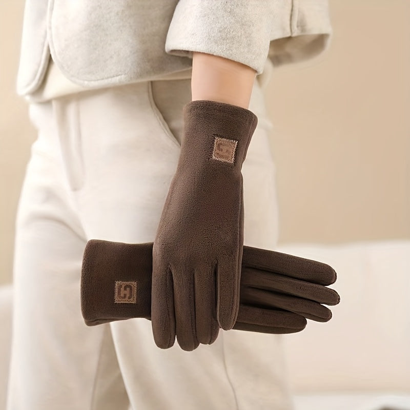 Gants tactiles coupe-vent doublés en coton