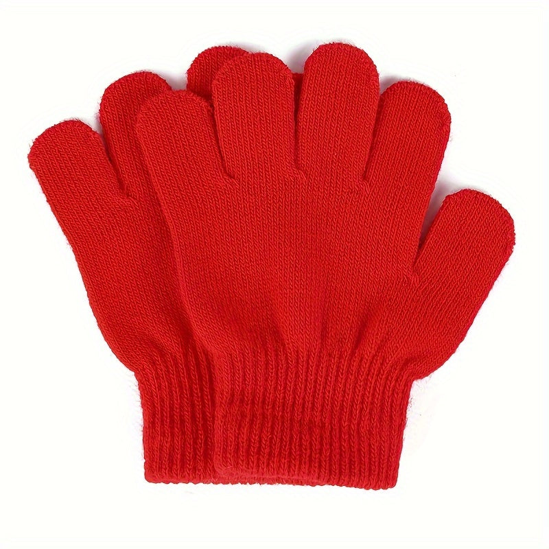 Gants en maille — lot de 5 paires, polychrome