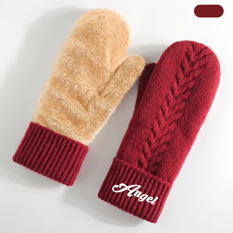 Moufles, bordeaux, noir, beige, rouge