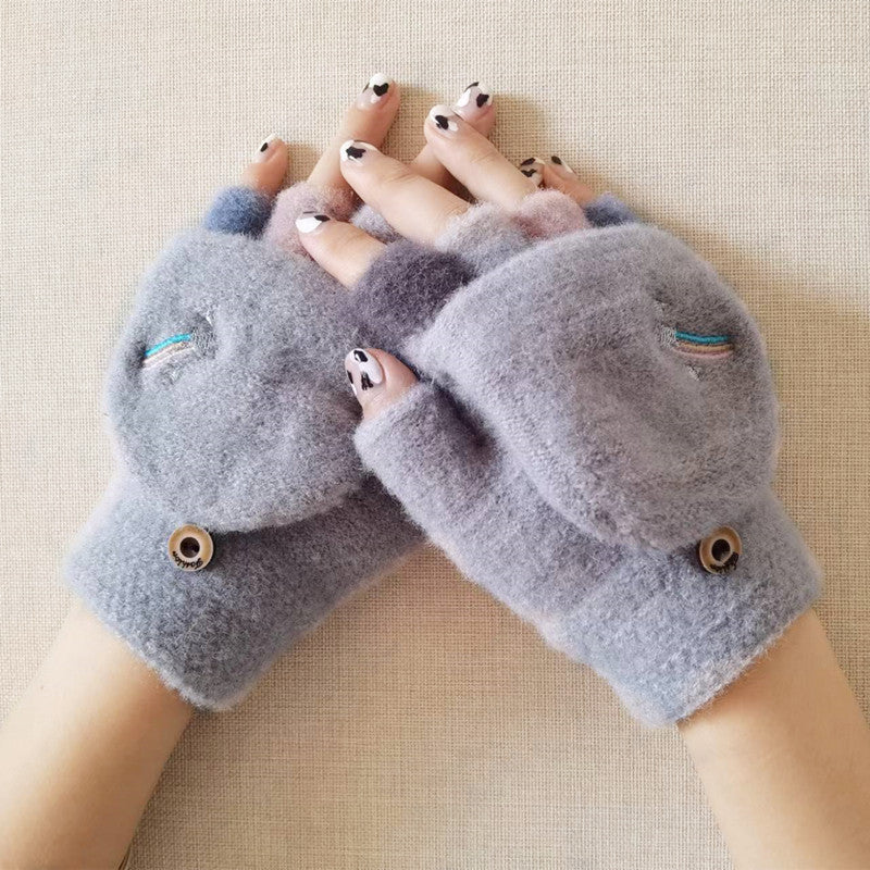Gants thermiques en maille, 5 coloris, gris, rose, kaki, bleu et couleur marine