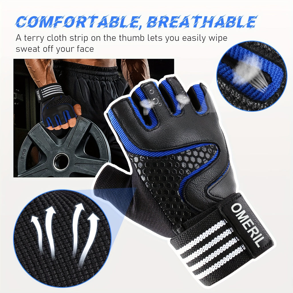 Gants de musculation antidérapants rayés à picots en maille