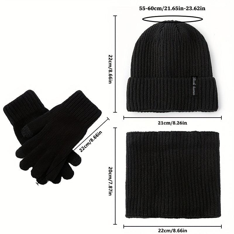 Gants doublés thermiques en maille — lot de 3 paires, 4 coloris