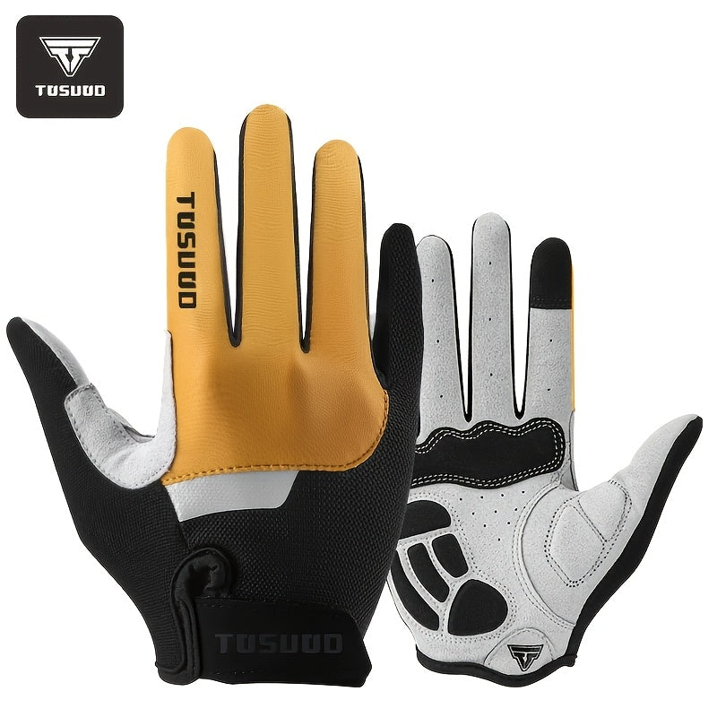 Gants de vélo, doigts entiers, 4 coloris, brun
