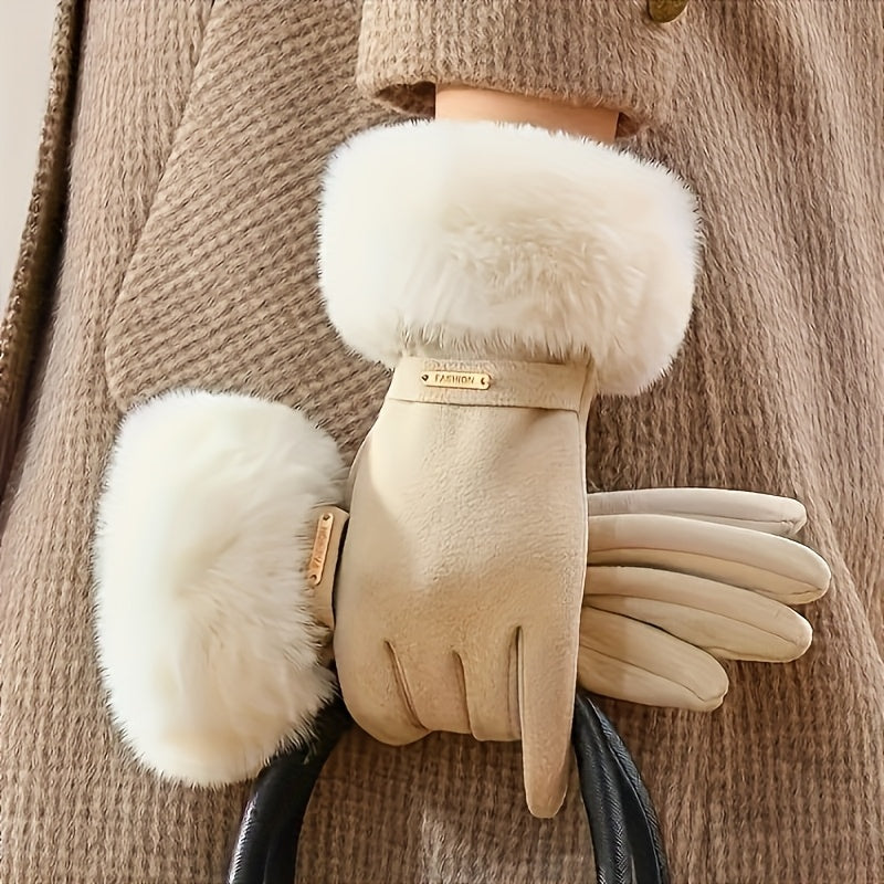 Gants sans doigts doublés thermiques en maille, 3 coloris