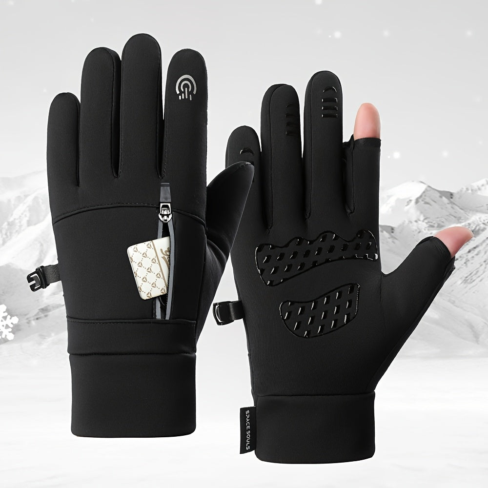 Gants à doigts rabattables tactiles à picots en softshell às oursons