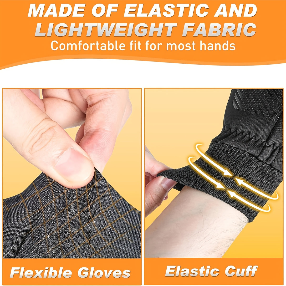 Gants fins en maille, noir