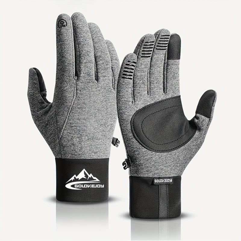 Gants de vélo tactiles à paume renforcée à sangle de poignet en softshell
