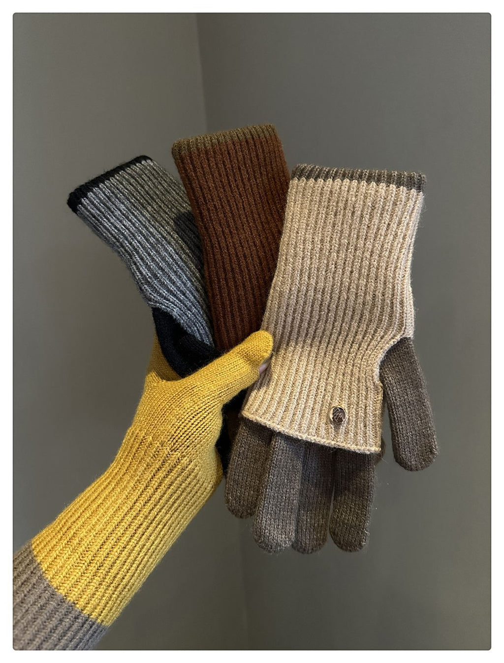 Gants sans doigts doublés en laine