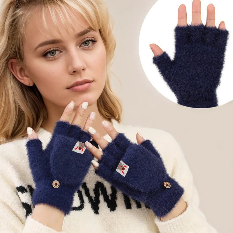 Gants thermiques en maille, 5 coloris, automne-hiver