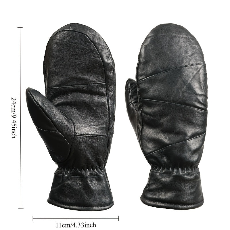Gants mitaines coupe-vent doublés en maille, noir