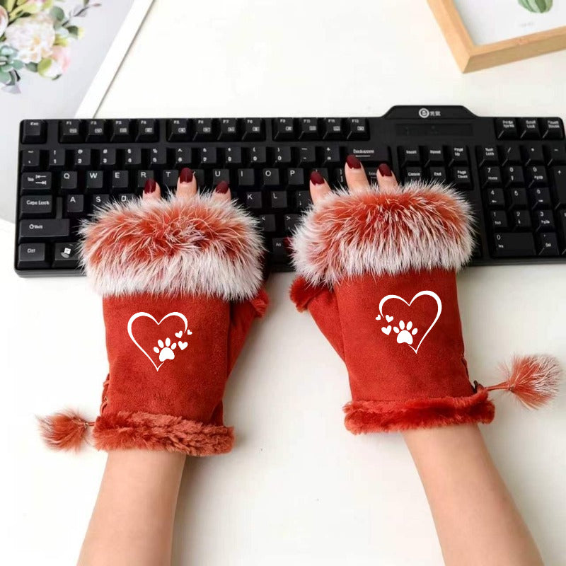 Gants sans doigts coupe-vent à perles en maille
