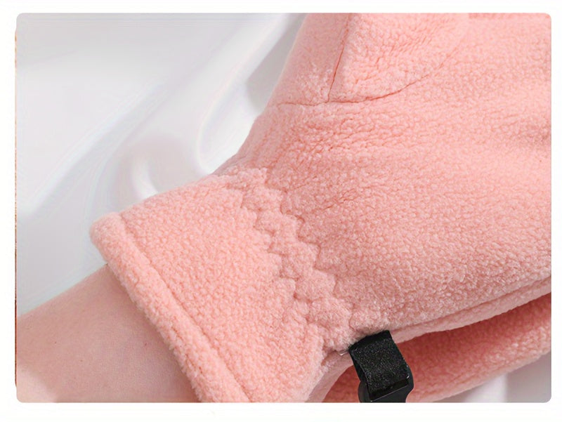 Gants tactiles thermiques en maille, 5 coloris, tissé, dames rose
