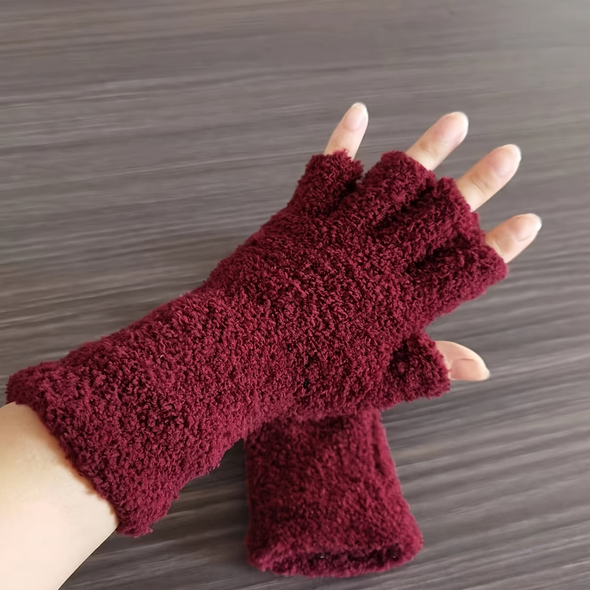 Gants longs en maille, noir